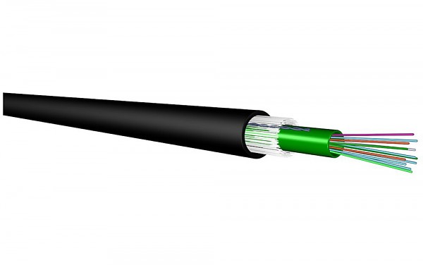 Outdoor fiber optic cable, 24x9/125, G652D fiber, PE