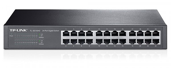 TP-Link TL-SG1024D, Unmanaged switch,  24x 10/1000 RJ-45, 11.6" 19"