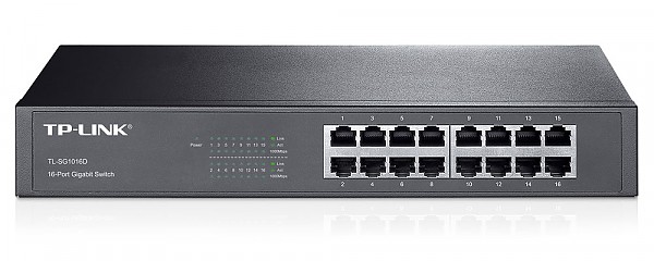 TP-Link TL-SF1016D, Unmanaged switch,  16x 10/1000 RJ-45, 19", 11.6"