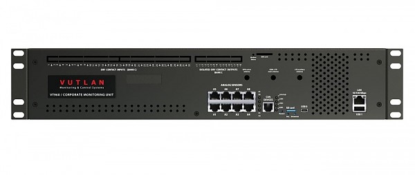 Corporate Monitoring unit 19" 2U; 8x analog; 1x CAN; 16x dry contact inputs (Vutlan VT960) 