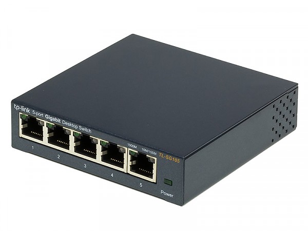 Unmanaged switch, 5x 10/100/1000 RJ-45, desktop (TP-Link TL-SG105)