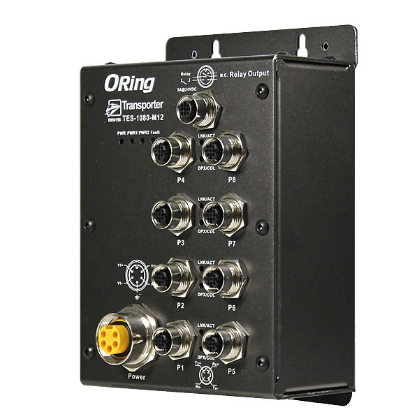 Unmanaged switch, 8x 10/100 M12 (ORing TES-1080-M12) 