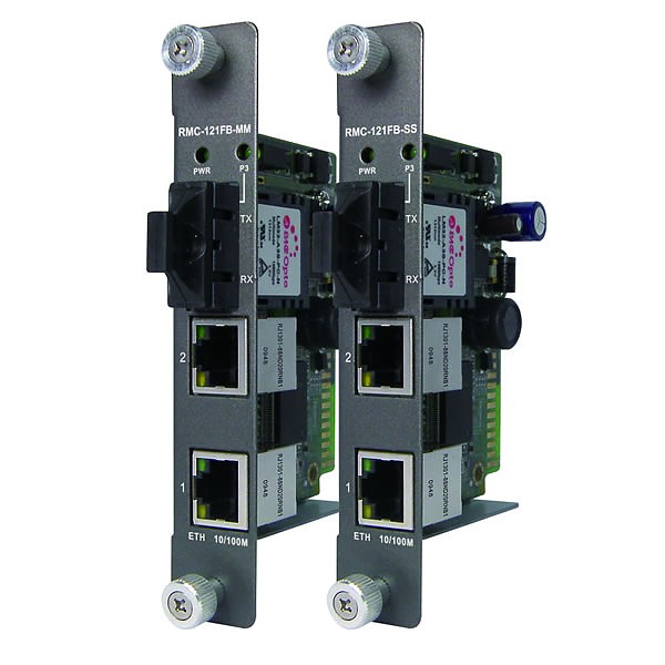 Media converter 2x 10/100TX (RJ-45) + 1x 100FX (MM SC) card type (ORing RMC-121FB-MM) 