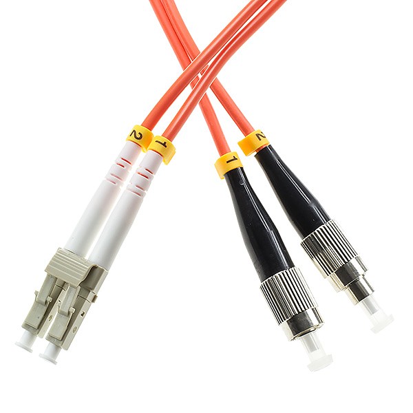 Fiber optic patch cord, LC/UPC-FC/UPC,MM, 50/125 duplex, OM2 fiber, L=2m