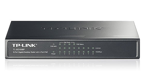 TP-Link TL-SF1008P, Unmanaged switch,  8x 10/1000 RJ-45, PoE 