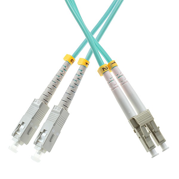 Fiber optic patch cord, SC/UPC-LC/UPC, MM, 50/125 duplex, OM3 fiber, L=1m
