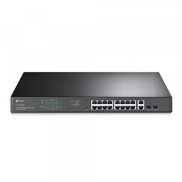 Smart switch, 16x 10/100/1000 RJ-45, 2x SFP, PoE+, 19" (TP-Link TL-SG1218MPE) 