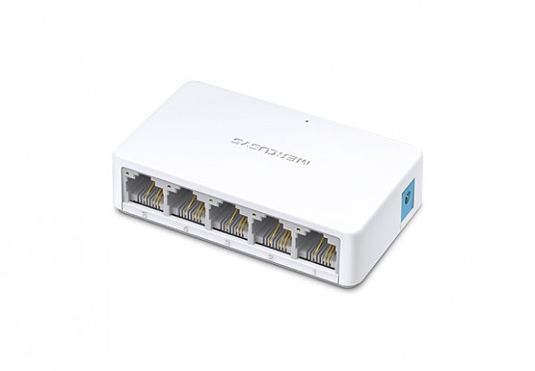 Unmanaged switch,  5x 10/100 RJ-45, desktop (TP-Link Mercusys MS105) 