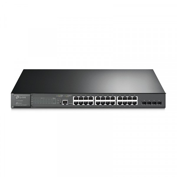 TP-Link TL-SG3428MP, Managed switch, 24x 10/100/1000 RJ-45, 4 slide-in SFP slot, PoE+, 19"