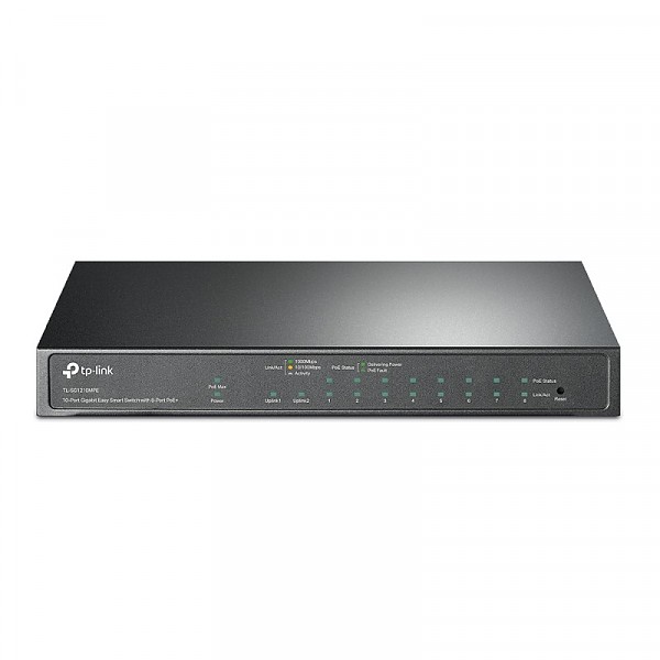 TP-Link TL-SG1210MPE, Smart switch, 9x 10/100/1000 RJ-45, 1 SFP slots, PoE+, desktop