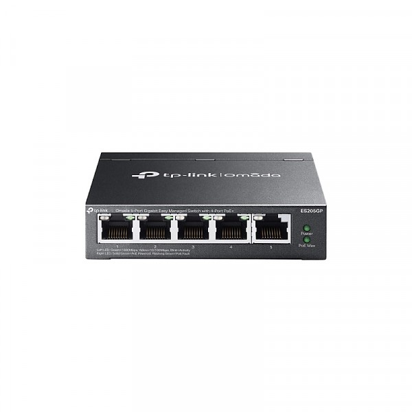 Smart switch,  5x 10/100/1000 RJ-45, PoE+, desktop (TP-Link ES205GP) 
