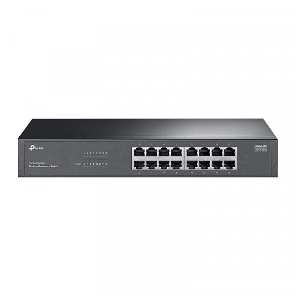 TP-Link LS1016G, Unmanaged switch, 16x 10/100/1000 RJ-45, 11.6", 19" Rack-mounting Bracket