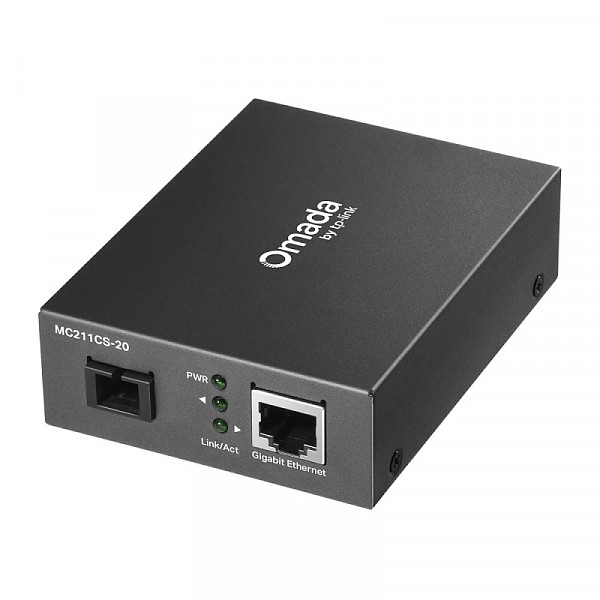 Media converter 10/100 Mbps RJ-45/SC, SM 1310nm, 20 km, WDM (TP-Link MC212CS-20) 