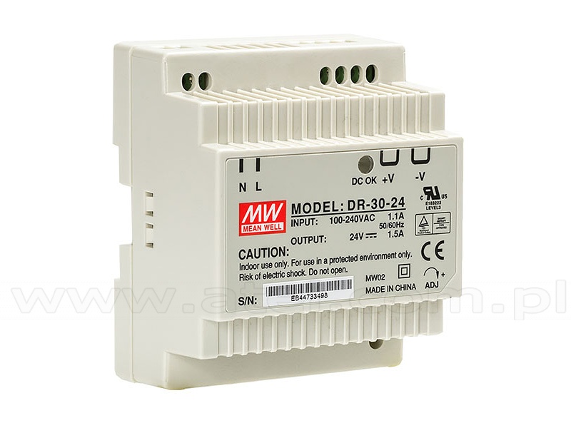 Dr 30 24 Power Supply 36w 24vdc Din Ts35 Mean Well Dr 30 24 Dr 30 24 Power Supply 36w 24vdc Din Ts35 Mean Well Dr 30 24