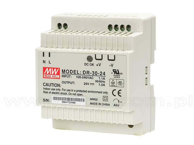 Dr 30 24 Power Supply 36w 24vdc Din Ts35 Mean Well Dr 30 24 Dr 30 24 Power Supply 36w 24vdc Din Ts35 Mean Well Dr 30 24